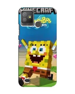 Чохол для TECNO Pop 5 GO з картинкою «Губка Боб Minecraft»
