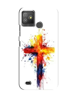 Чехол для TECNO Pop 5 GO с картинкой «Акварельный крест»