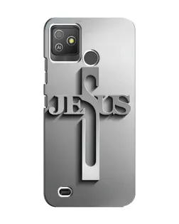 Чохол для TECNO Pop 5 GO з картинкою «Металевий хрест Jesus»