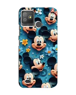 Чехол для TECNO Pop 5 GO с картинкой «Паттерн Микки и Минни»
