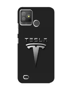 Чехол для TECNO Pop 5 GO с картинкой «Стальной логотип Tesla»