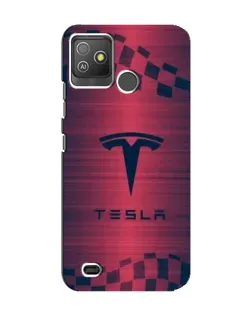 Чехол для TECNO Pop 5 GO с картинкой «Тесла красный карбон»