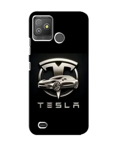 Чехол для TECNO Pop 5 GO с картинкой «Tesla — серебристое авто»