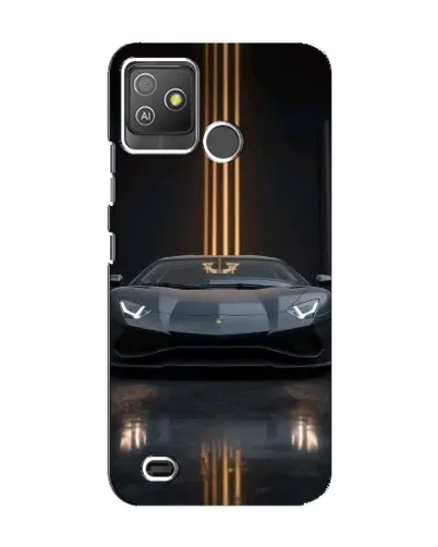 Чехол для TECNO Pop 5 GO с картинкой «Lamborghini золотые линии»