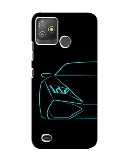 Чехол для TECNO Pop 5 GO с картинкой «Голубой силуэт Lamborghini»