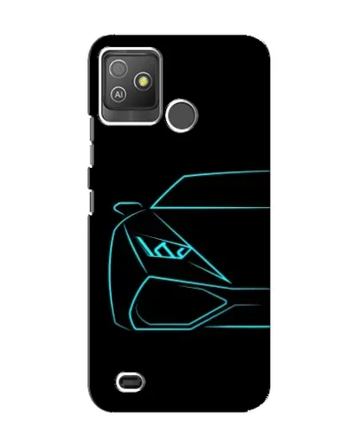 Чехол для TECNO Pop 5 GO с картинкой «Голубой силуэт Lamborghini»