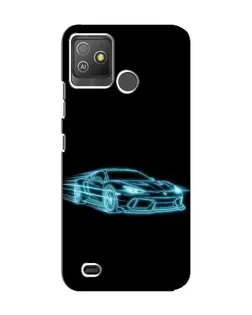 Чехол для TECNO Pop 5 GO с картинкой «Неоновый контур Lamborghini»