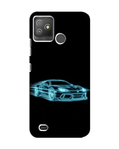 Чехол для TECNO Pop 5 GO с картинкой «Неоновый контур Lamborghini»