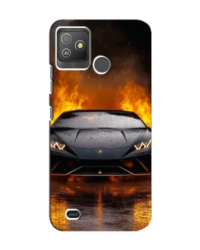 Чехол для TECNO Pop 5 GO с картинкой «Lamborghini в огне»