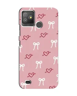 Чехол для TECNO Pop 5 GO с картинкой «Сердца и банты»