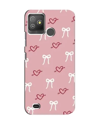 Чехол для TECNO Pop 5 GO с картинкой «Сердца и банты»