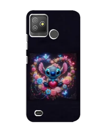 Чехол для TECNO Pop 5 GO с картинкой «Stitch в цветах»