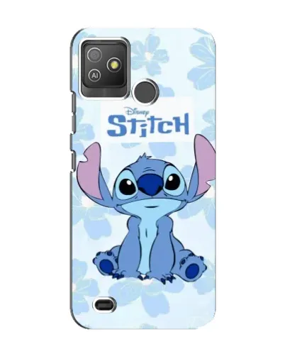Чехол для TECNO Pop 5 GO с картинкой «Stitch среди цветов»
