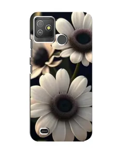 Чехол для TECNO Pop 5 GO с картинкой «Белые маргаритки макро»
