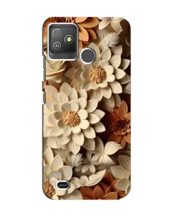 Чехол для TECNO Pop 5 GO с картинкой «Бежевый флористический декор»