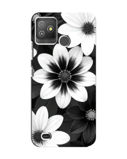 Чехол для TECNO Pop 5 GO с картинкой «Монохромные астры»