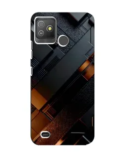 Чехол для TECNO Pop 5 GO с картинкой «Черные геометрические блоки»