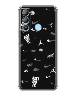 Чохол для TECNO Pop 5 LTE з картинкою «Nike Black Pattern»