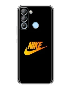 Чехол для TECNO Pop 5 LTE с картинкой «Золотой логотип Nike»