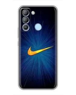 Чехол для TECNO Pop 5 LTE с картинкой «Синий пульс Nike»