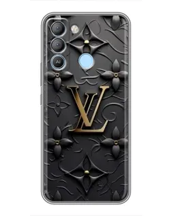 Чохол для TECNO Pop 5 LTE з картинкою «Шкіряна текстура LV»