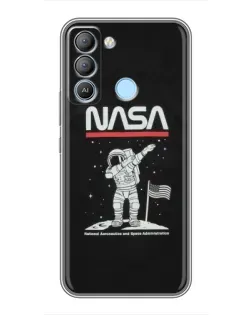 Чохол для TECNO Pop 5 LTE з картинкою «NASA — крокуємо по Місяцю»