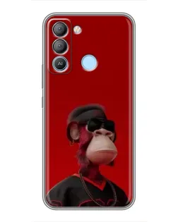 Чохол для TECNO Pop 5 LTE з картинкою «Bored Ape в червоному»