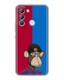 Чохол для TECNO Pop 5 LTE з картинкою «Bored Ape — фанат Барси»