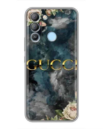 Чехол для TECNO Pop 5 LTE с картинкой «Абстрактные цветы Gucci»