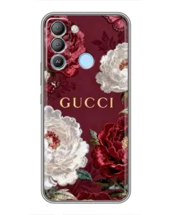 Чехол для TECNO Pop 5 LTE с картинкой «Gucci — бордовые розы»