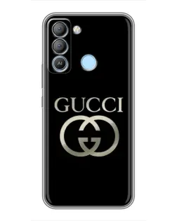 Чехол для TECNO Pop 5 LTE с картинкой «Gucci — золото на черном»