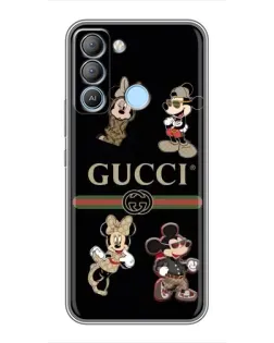 Чехол для TECNO Pop 5 LTE с картинкой «Gucci — герои Disney и монограмма»