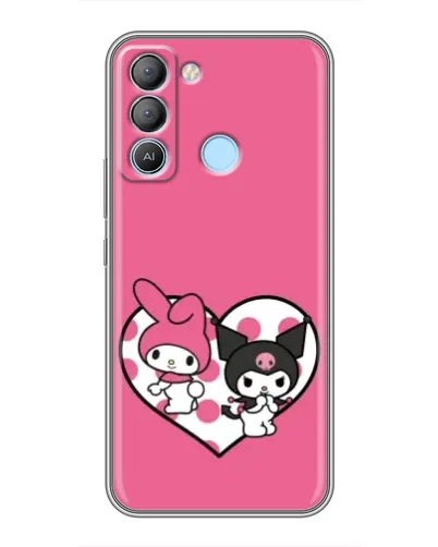 Чохол для TECNO Pop 5 LTE з картинкою «Kuromi та My Melody» Чохол для TECNO Pop 5 LTE з картинкою «Kuromi та My Melody»