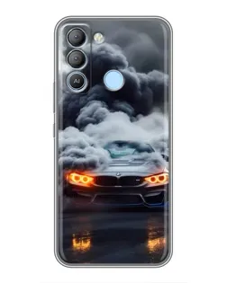 Чохол для TECNO Pop 5 LTE з картинкою «BMW у диму»
