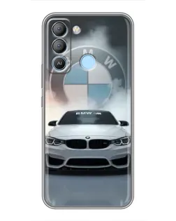 Чехол для TECNO Pop 5 LTE с картинкой «BMW в белом дыму»