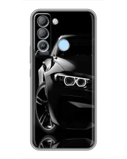 Чехол для TECNO Pop 5 LTE с картинкой «Черная BMW — профиль»