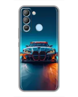 Чехол для TECNO Pop 5 LTE с картинкой «BMW — огни неона»