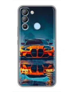 Чехол для TECNO Pop 5 LTE с картинкой «BMW — золотая эмблема»