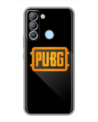 Чехол для TECNO Pop 5 LTE с картинкой «PUBG — рамка лого»