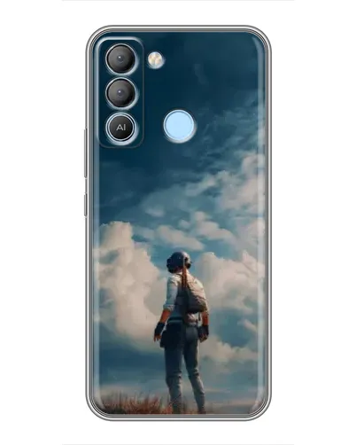 Чехол для TECNO Pop 5 LTE с картинкой «Герой PUBG на скале»