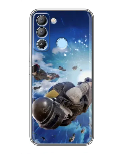 Чехол для TECNO Pop 5 LTE с картинкой «Десант PUBG — прыжок»