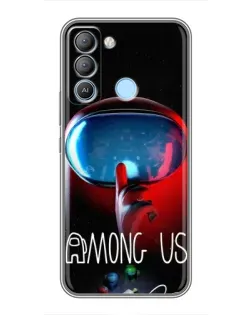 Чохол для TECNO Pop 5 LTE з картинкою «Червоний імпостер — макро»