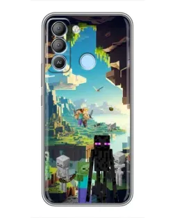 Чехол для TECNO Pop 5 LTE с картинкой «Эндермен в лесу»