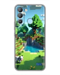 Чехол для TECNO Pop 5 LTE с картинкой «Minecraft летний день»