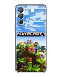 Чехол для TECNO Pop 5 LTE с картинкой «Minecraft классический мир»