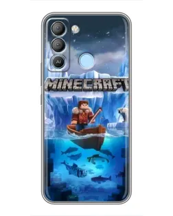Чехол для TECNO Pop 5 LTE с картинкой «Minecraft ледяной мир»