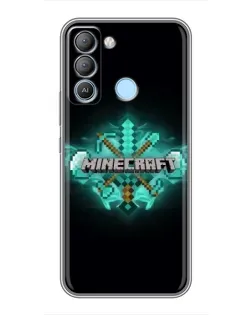 Чехол для TECNO Pop 5 LTE с картинкой «Minecraft Diamond лого»
