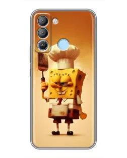 Чехол для TECNO Pop 5 LTE с картинкой «Губка Боб повар»