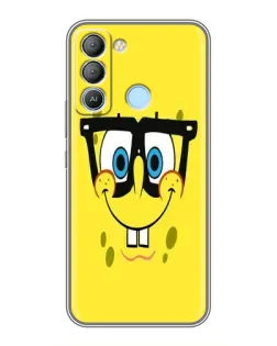 Чехол для TECNO Pop 5 LTE с картинкой «Минималистичный Спанч Боб»