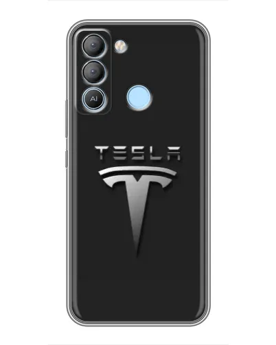 Чехол для TECNO Pop 5 LTE с картинкой «Стальной логотип Tesla» Чехол для TECNO Pop 5 LTE с картинкой «Стальной логотип Tesla»